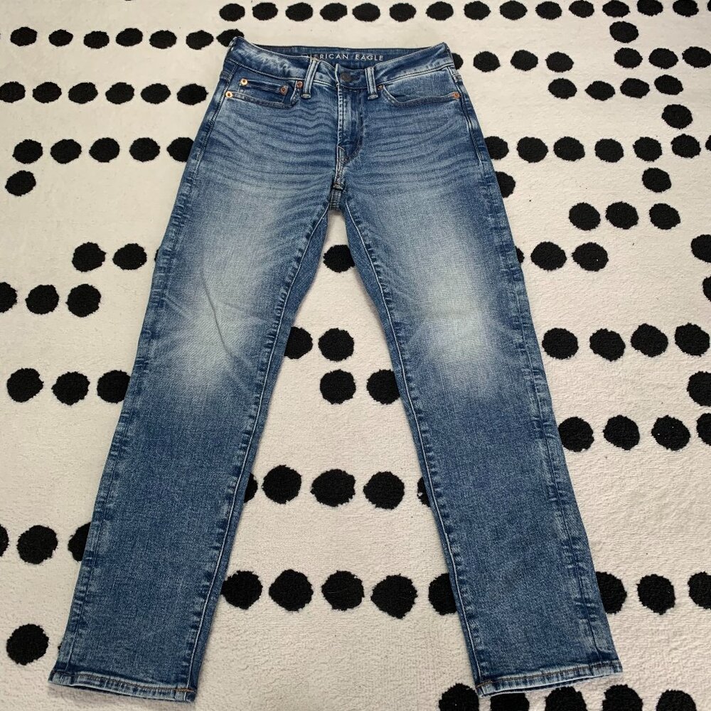 American Eagle Slim Straight Jeans Men’s 26x28 Airflex Medium Wash Stretch Denim